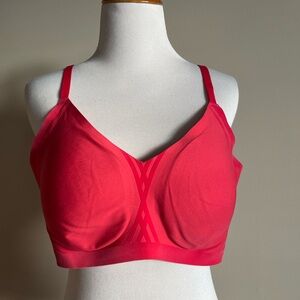 HoneyLove Coral/Red WireFree Bra Size Large